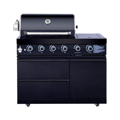 Castelle Flame Monarch 4-Burner 72000 BTU BBQ Island With Fridge And Sink (SAK68127)