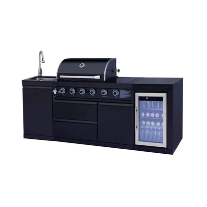 Castelle Flame Monarch 4-Burner 72000 BTU BBQ Island With Fridge And Sink (SAK68127)