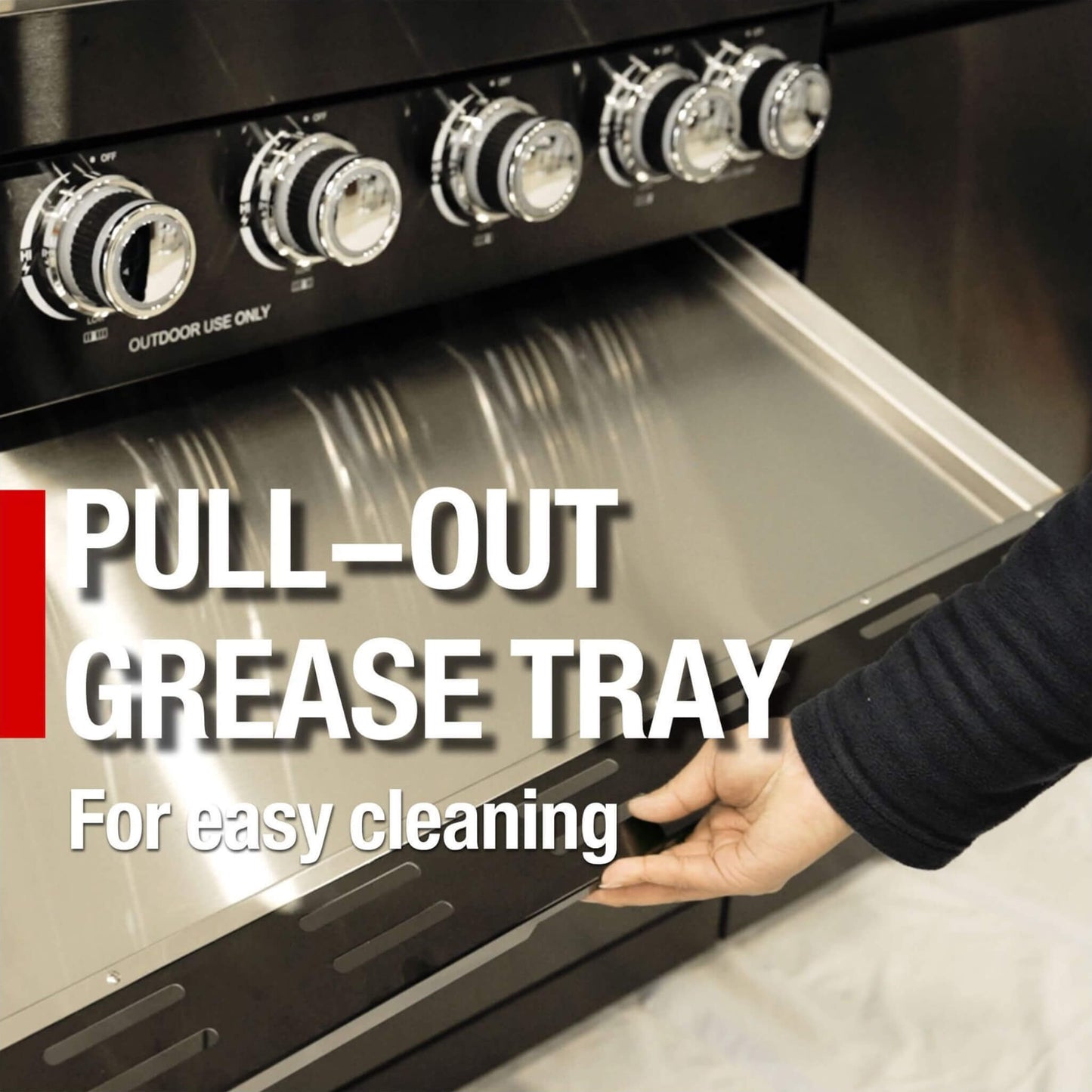 Castelle Flame Premium Black Stainless Steel 6-Burner Gas Grill Kitchen Island With Rotisserie Kit (SAK82641)