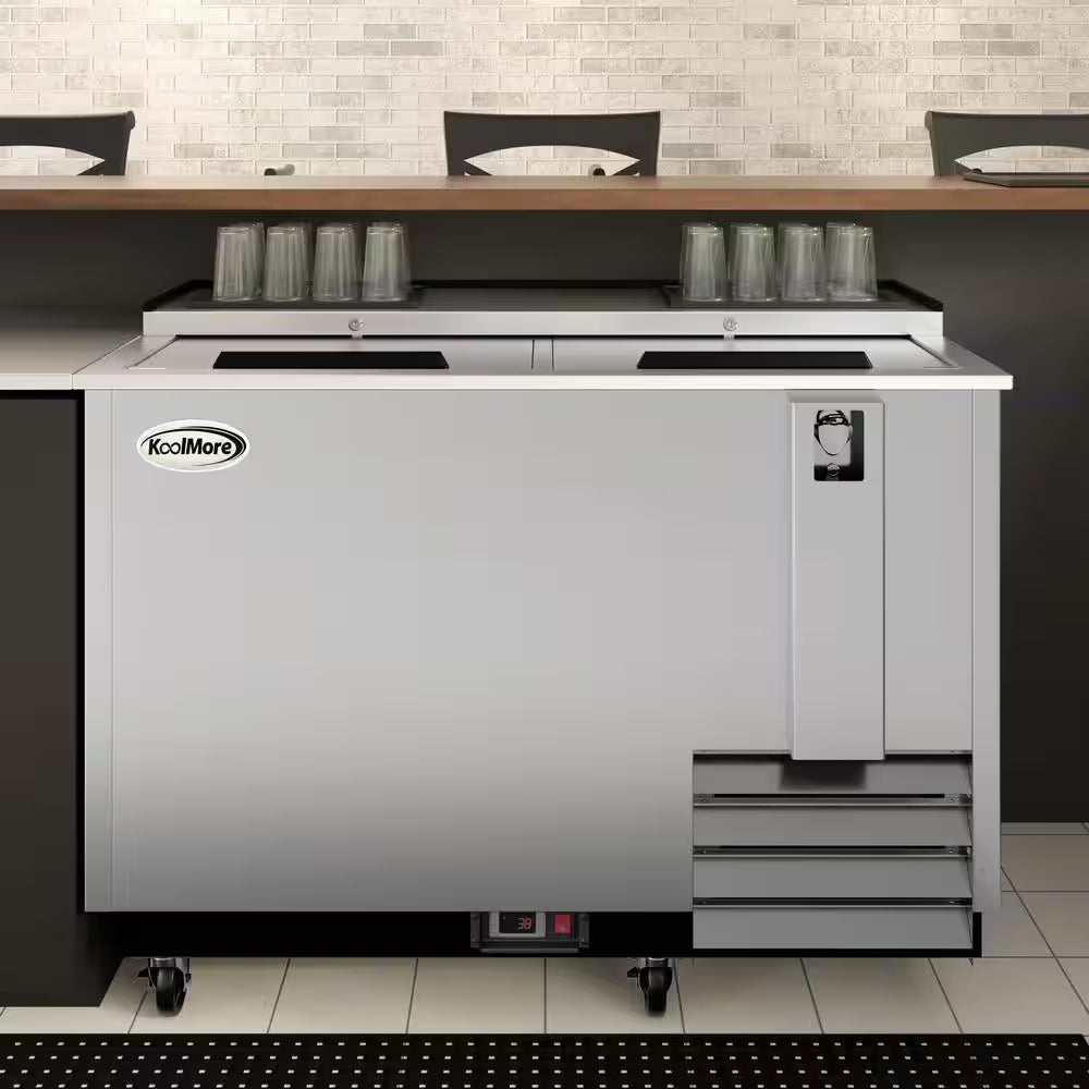 50 In. Commercial Bottle Cooler, 14 Cu. Ft. in Stainless Steel