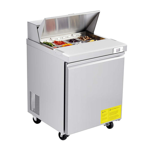 Commercial Refrigerated Sandwich Prep Worktable Stainless Steel Single Door