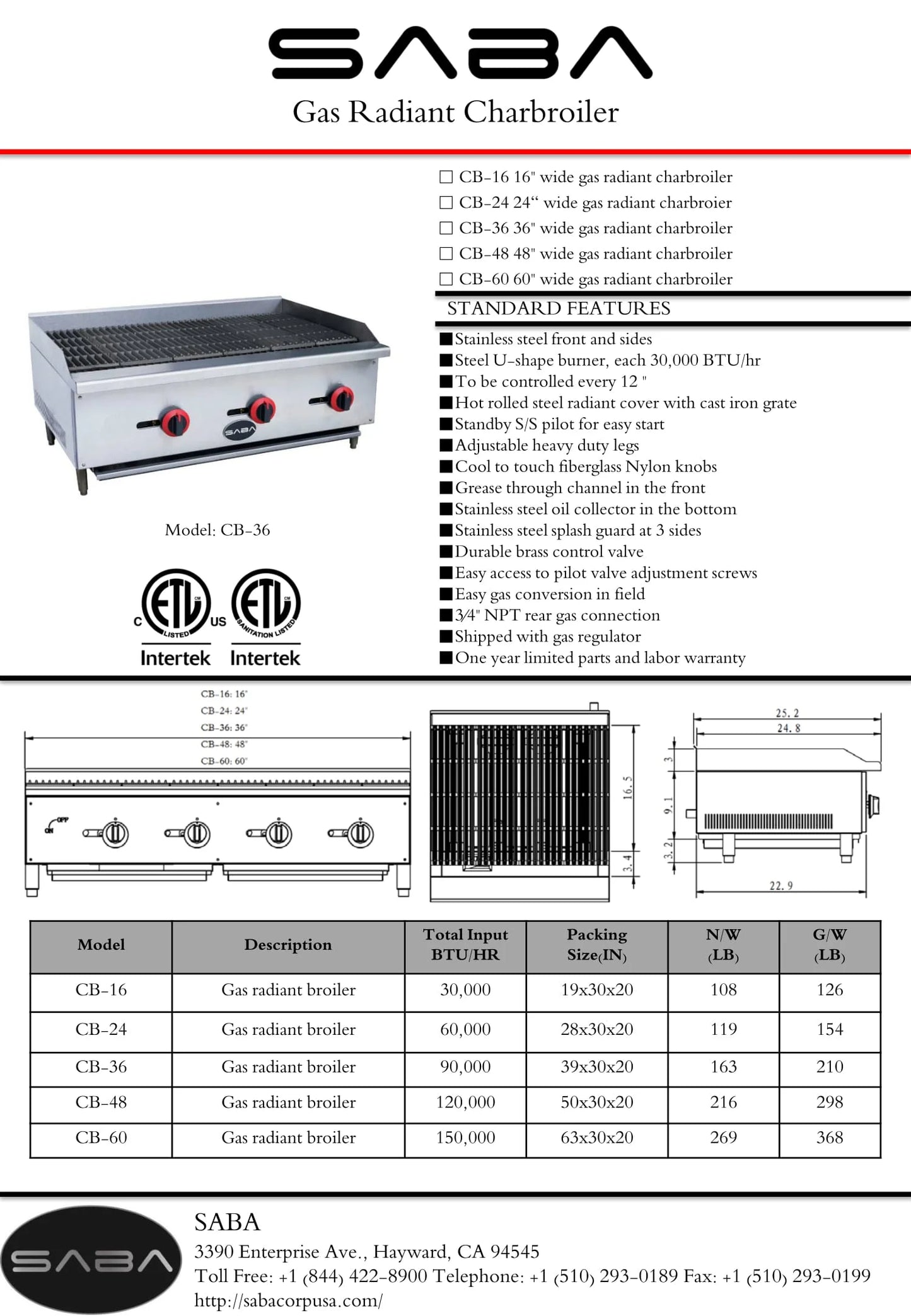 Heavy Duty Commercial Stainless Steel 48" Gas Charbroiler