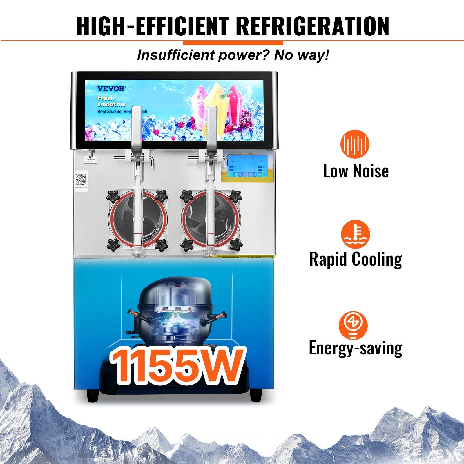 Commercial Slush Machine 2X(8+4L) Margarita Slushy Maker Drink Frozen 1800W