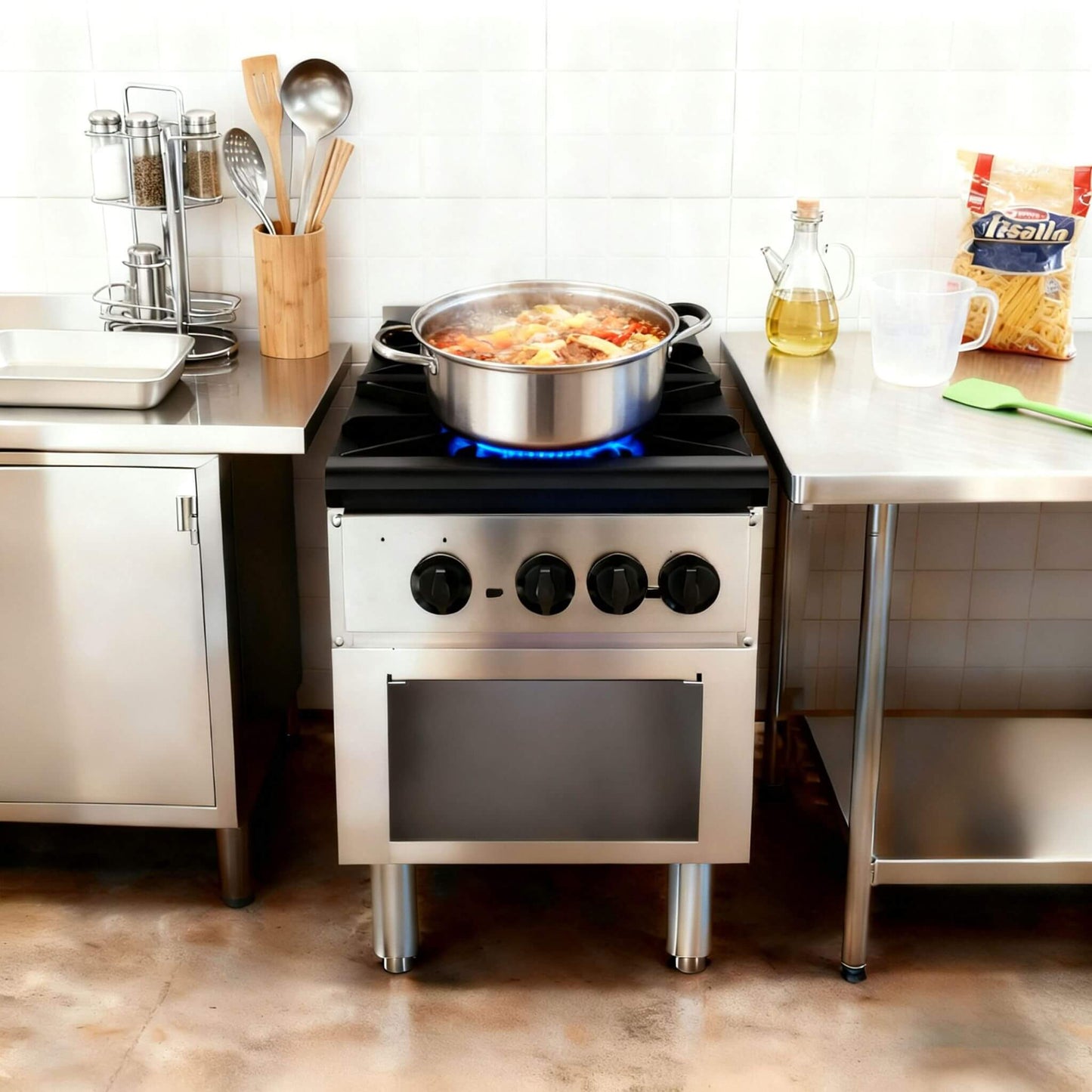 Commercial 2-Burner Stainless Gas Stove