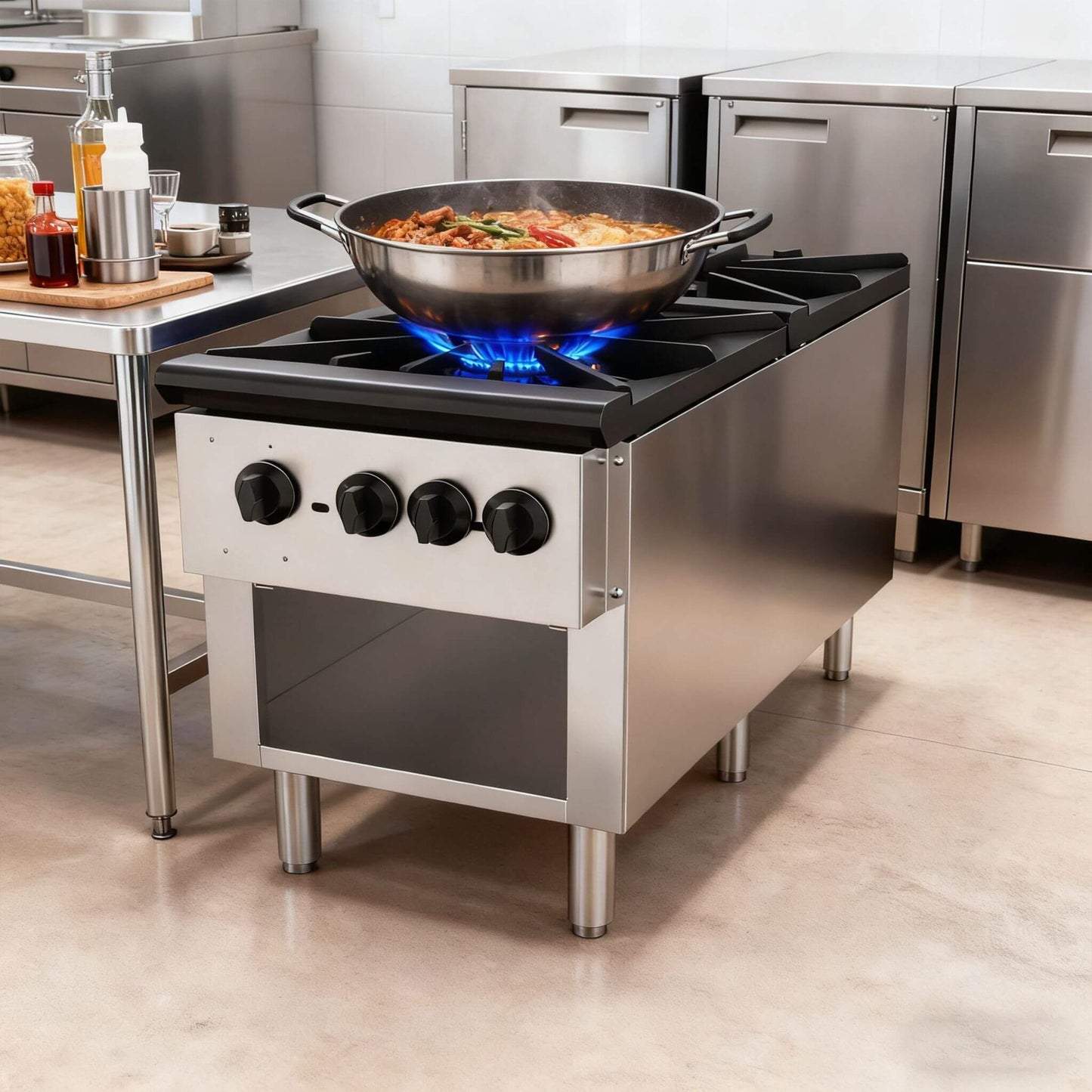 Commercial 2-Burner Stainless Gas Stove