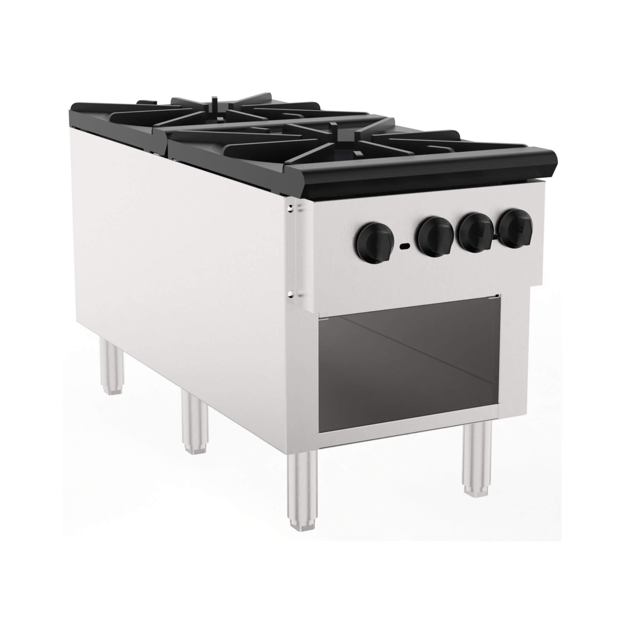 Commercial 2-Burner Stainless Gas Stove